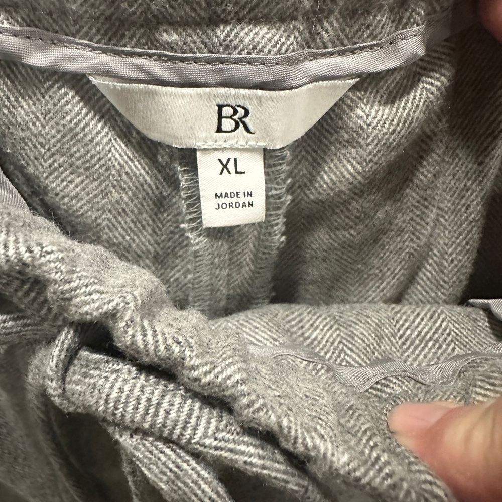 Banana Republic Woman’s Wool Gray Herringbone Pull-On Trouser Pants Size XL - Picture 8 of 10